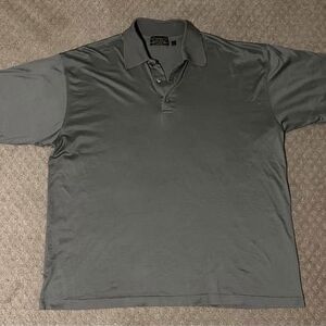 Vintage VTG Peter Scott USA 100% Egyptian cotton made in Italy grey golf polo